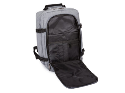Średniej wielkości, szary plecak podróżny otwierany jak walizka 40x25x20 cm - obrazek 9