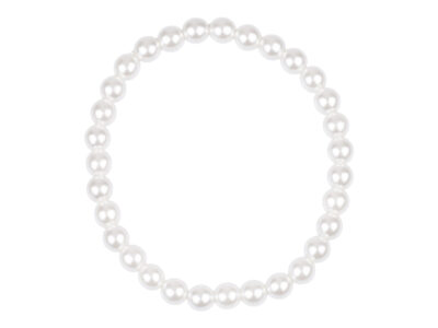 Delikatna bransoletka damska z białych pereł Preciosa na gumce Eterna White