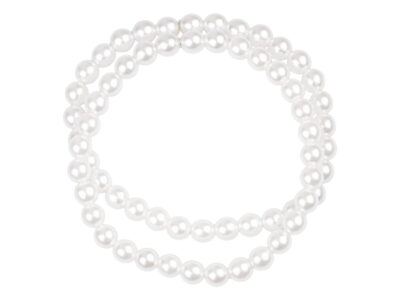 Podwójna bransoletka damska z białych pereł Preciosa na gumce