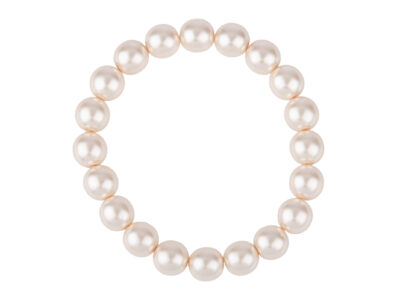 Bransoletka damska z dużych pereł Preciosa w kolorze pudrowego różu na gumce