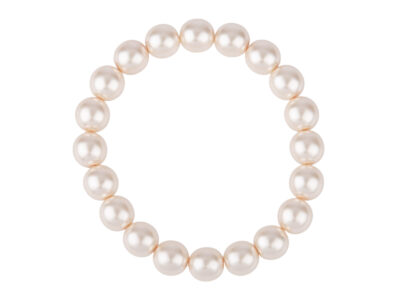 Bransoletka damska z dużych pereł Preciosa w kolorze pudrowego różu na gumce