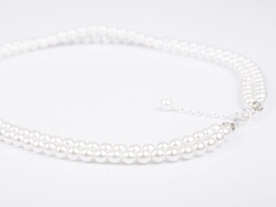 Podwójny naszyjnik damski z białych pereł Preciosa Elegance White Double - obrazek 7