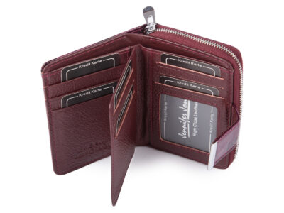 Średni portfel damski Jennifer Jones w kolorze fioletowym z motylkami RFID - obrazek 6