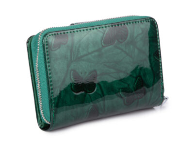 Średni portfel damski Jennifer Jones w kolorze zielonym z motylkami RFID - obrazek 2