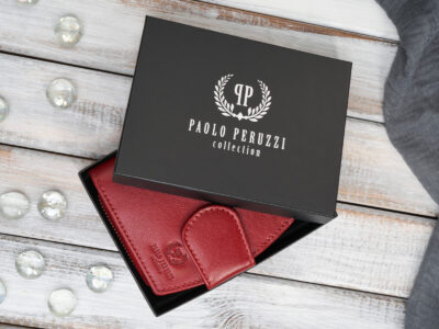 Czerwony portfel damski skórzany średni zapinany na zatrzask i zamek błyskawiczny RFID - obrazek 11