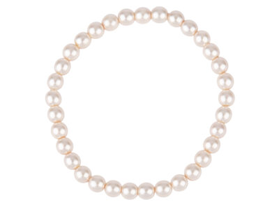 Delikatna bransoletka damska z pereł Preciosa w kolorze ecru na gumce Eterna Beige