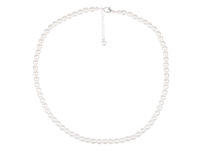 Klasyczny naszyjnik damski z małych białych pereł 6 mm Preciosa 44 cm