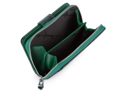 Średni portfel damski Jennifer Jones w kolorze zielonym z motylkami RFID - obrazek 7