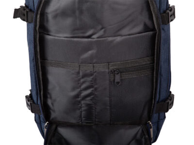 Średniej wielkości, granatowy plecak podróżny otwierany jak walizka 40x25x20 cm - obrazek 10