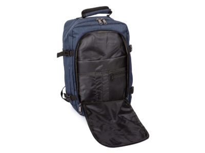 Średniej wielkości, granatowy plecak podróżny otwierany jak walizka 40x25x20 cm - obrazek 9