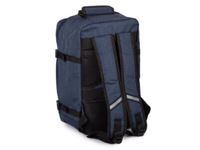 Średniej wielkości, granatowy plecak podróżny otwierany jak walizka 40x25x20 cm - obrazek 2