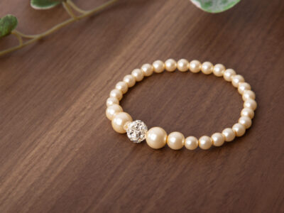 Bransoletka damska z perłami w kolorze ecru i cyrkoniami Cyria Pearl Ecru - obrazek 5