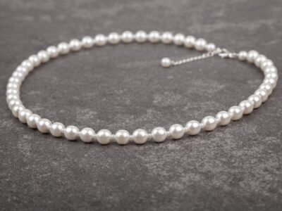 Klasyczny naszyjnik damski z białych pereł Preciosa Classic White 50 cm - obrazek 2