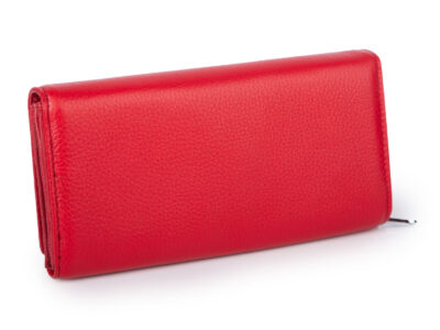 Jennifer Jones Portfel damski skórzany duży matowy czerwony poziomy - obrazek 2