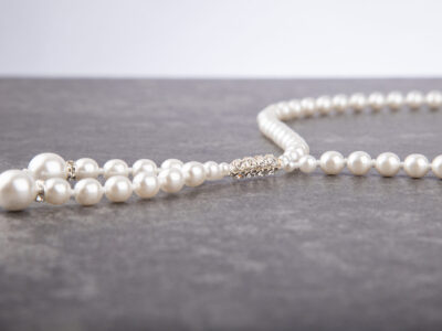 Naszyjnik z białych pereł Preciosa i kryształowych cyrkonii Ivory Duet - obrazek 5