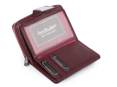 Średni portfel damski Jennifer Jones w kolorze fioletowym z motylkami RFID - obrazek 4