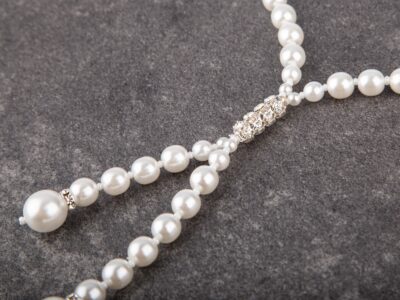 Naszyjnik z białych pereł Preciosa i kryształowych cyrkonii Ivory Duet - obrazek 3