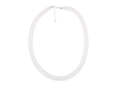 Podwójny naszyjnik damski z białych pereł Preciosa Elegance White Double