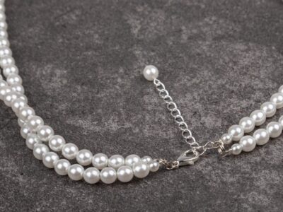 Podwójny naszyjnik damski z białych pereł Preciosa Elegance White Double - obrazek 4