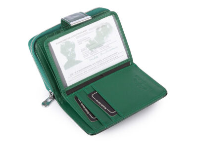 Średni portfel damski Jennifer Jones w kolorze zielonym z motylkami RFID - obrazek 5