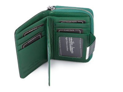 Średni portfel damski Jennifer Jones w kolorze zielonym z motylkami RFID - obrazek 6