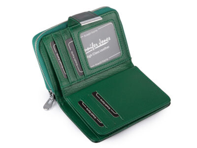 Średni portfel damski Jennifer Jones w kolorze zielonym z motylkami RFID - obrazek 4