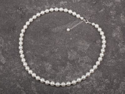 Klasyczny naszyjnik damski z białych pereł Preciosa Classic White 50 cm - obrazek 3