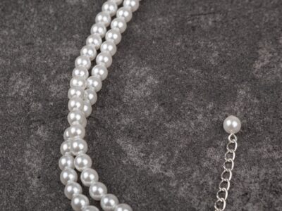 Podwójny naszyjnik damski z białych pereł Preciosa Elegance White Double - obrazek 5