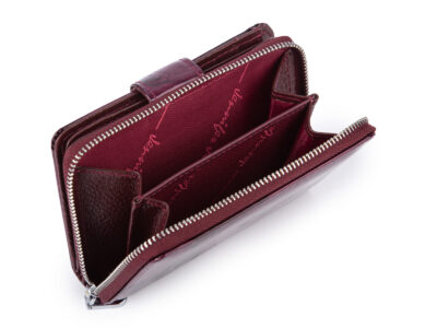 Średni portfel damski Jennifer Jones w kolorze fioletowym z motylkami RFID - obrazek 7