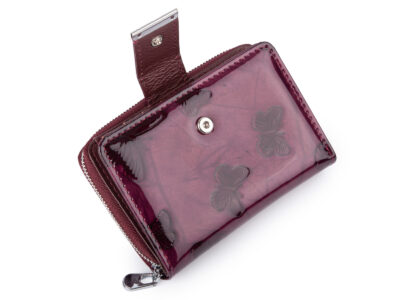 Średni portfel damski Jennifer Jones w kolorze fioletowym z motylkami RFID - obrazek 3