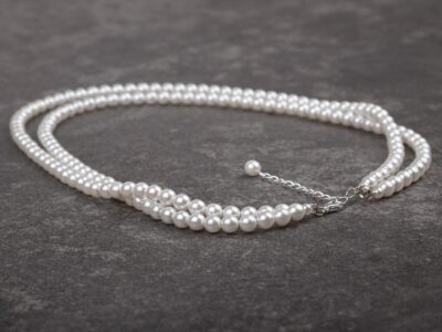 Podwójny naszyjnik damski z białych pereł Preciosa Elegance White Double - obrazek 3