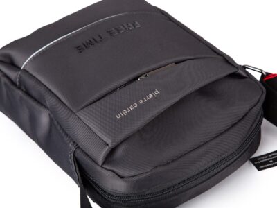 Popielata torba męska na ramię Pierre Cardin listonoszka miejska - obrazek 6