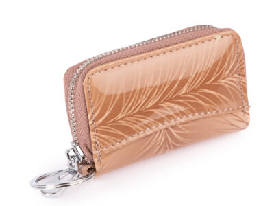 Zestaw prezentowy Etui na klucze beż listki + Portfel damski beż listki - obrazek 9