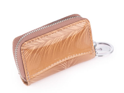 Zestaw prezentowy Etui na klucze beż listki + Portfel damski beż listki - obrazek 10