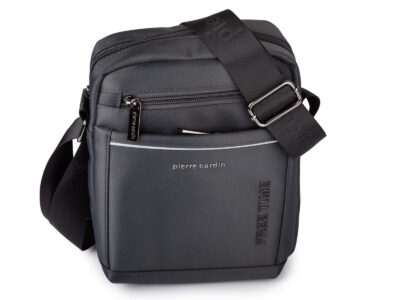 Szara torba męska na ramię Pierre Cardin - średnia  i wygodna na co dzień - obrazek 2