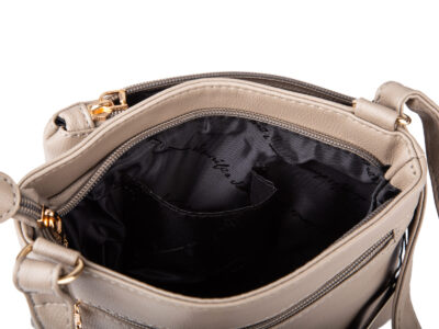 Elegancka mała beżowa torebka damska na ramię Jennifer Jones - obrazek 7