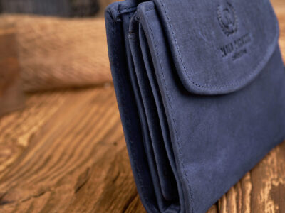 Portfel damski średni ze skóry naturalnej vintage RFID granatowy Paolo Peruzzi - obrazek 9