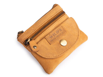 Etui na klucze skórzane w stylu vintage piaskowy beż - obrazek 3