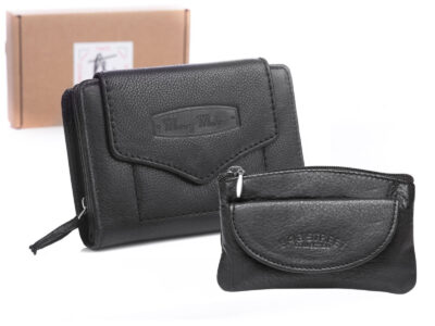 Zestaw prezentowy Etui na klucze czarne+ Portfel damski czarny - obrazek 1