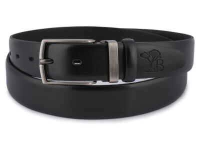 Klasyczny, skórzany pasek męski do spodni czarny skóra naturalna licowa długi 120-135 cm - obrazek 5