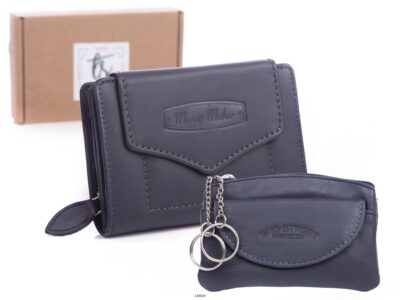 Zestaw prezentowy Etui na klucze szare+ Portfel damski szary