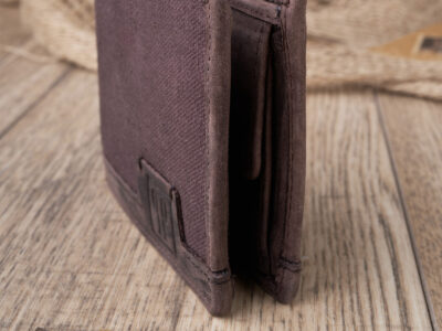 Wygodny, brązowy portfel męski Paolo Peruzzi z mocnego materiału i skóry naturalnej - obrazek 8