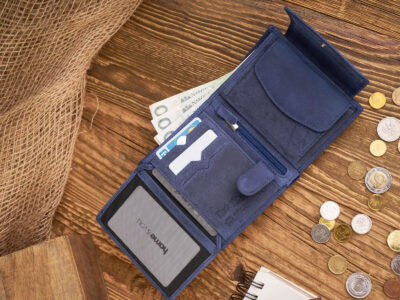 Portfel damski średni ze skóry naturalnej vintage RFID granatowy Paolo Peruzzi - obrazek 7