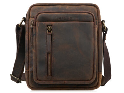 Ciemnobrązowa listonoszka męska na ramię ze skóry naturalnej Paolo Peruzzi