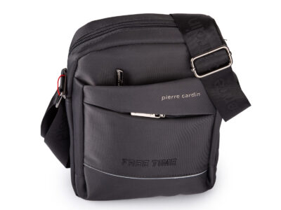 Popielata torba męska na ramię Pierre Cardin listonoszka miejska - obrazek 2