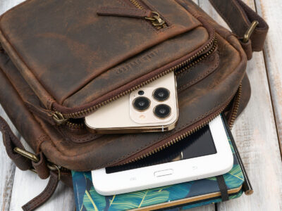 Ciemnobrązowa listonoszka męska na ramię ze skóry naturalnej Paolo Peruzzi - obrazek 4