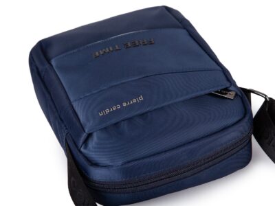 Niebieska torba męska na ramię Pierre Cardin listonoszka miejska - obrazek 6