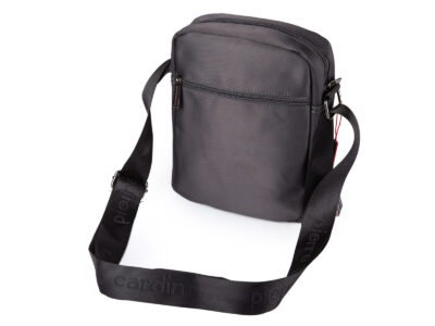 Popielata torba męska na ramię Pierre Cardin listonoszka miejska - obrazek 4