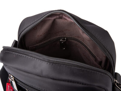 Czarna torba męska na ramię Pierre Cardin - średnia i wygodna na co dzień - obrazek 8