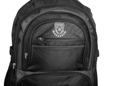 Duży 2-komorowy plecak szkolny / sportowy / do pracy w kolorze czarnym - obrazek 6